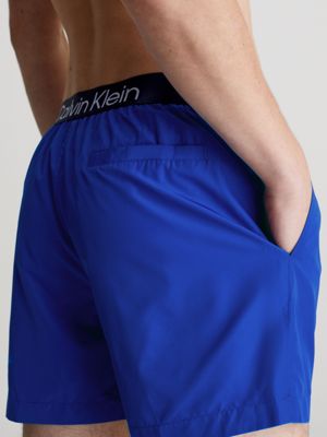 midnight lagoon medium drawstring swim shorts - ck steel for men calvin klein