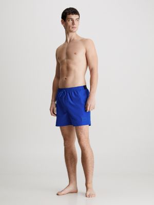 midnight lagoon medium drawstring swim shorts - ck steel for men calvin klein