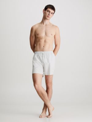 nimbus cloud medium drawstring swim shorts - ck steel for men calvin klein