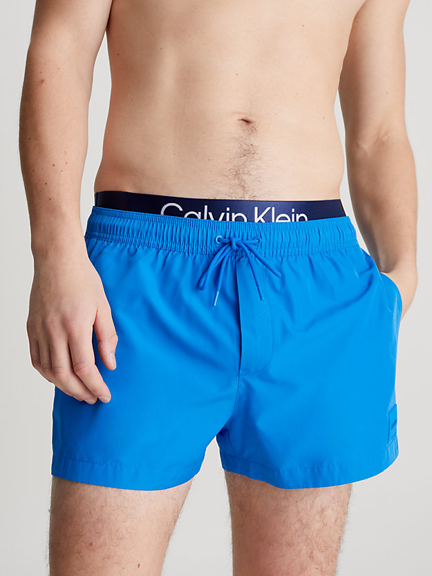 ocean hue double waistband swim shorts - ck steel for men calvin klein