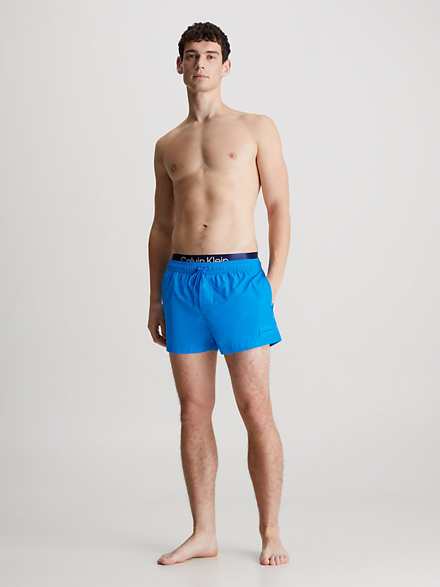 ocean hue double waistband swim shorts - ck steel for men calvin klein