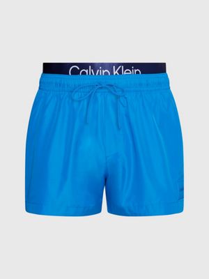 Swim Trunks SIZE M Calvin Klein Men's Atlantis Blue Striped Ombre Draw  String