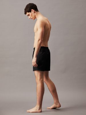 pvh black ripstop medium drawstring swim shorts for men calvin klein