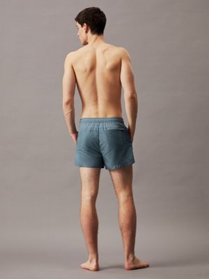 muted cerulean ripstop short drawstring swim shorts for men calvin klein