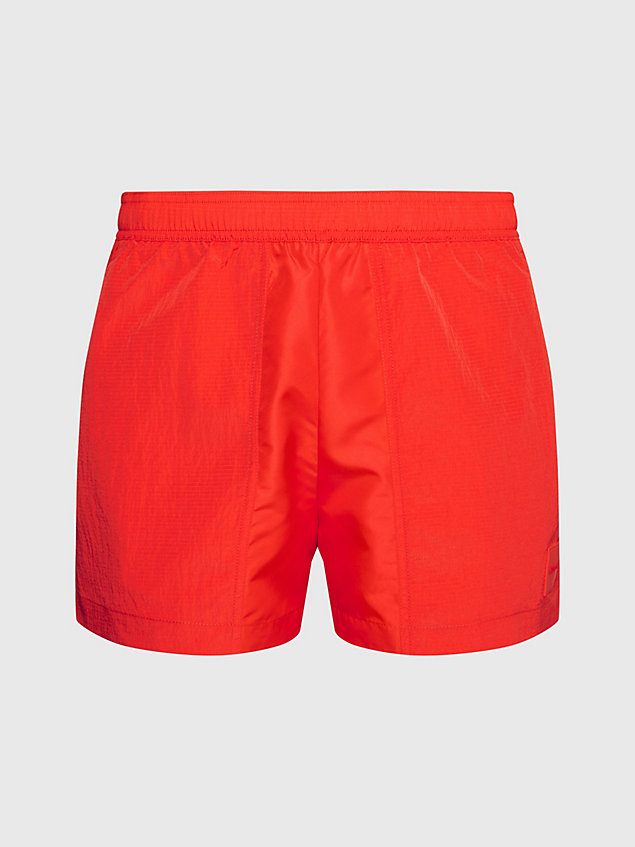orange ripstop short drawstring swim shorts for men calvin klein