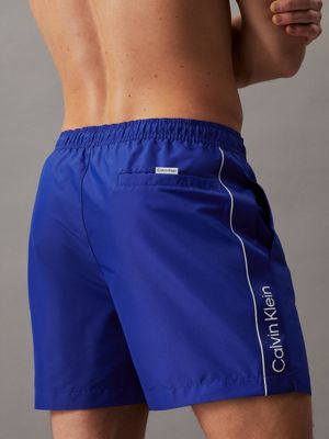 midnight lagoon medium drawstring swim shorts - logo tape for men calvin klein