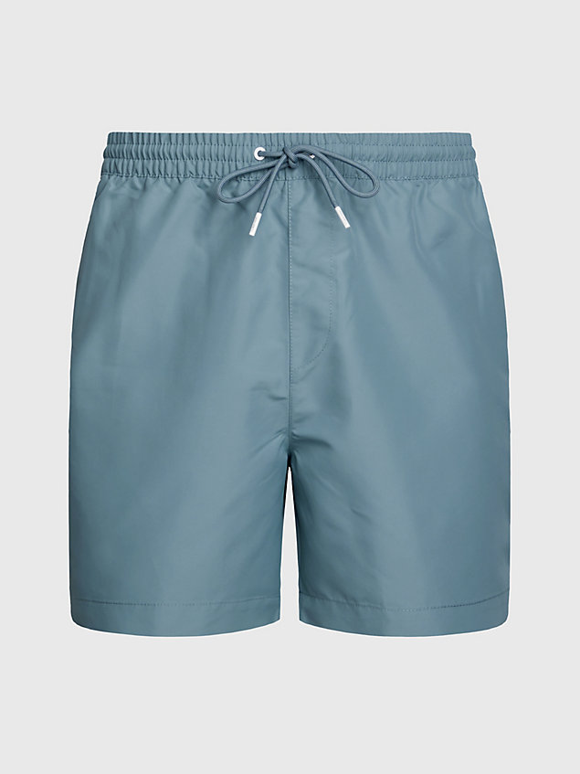blue medium drawstring swim shorts - logo tape for men calvin klein