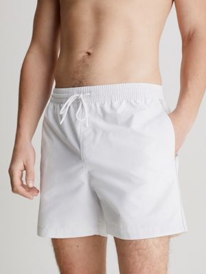 nimbus cloud medium drawstring swim shorts - logo tape for men calvin klein