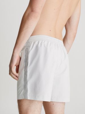 nimbus cloud medium drawstring swim shorts - logo tape for men calvin klein