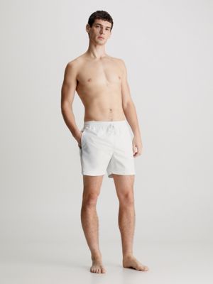 nimbus cloud medium drawstring swim shorts - logo tape for men calvin klein