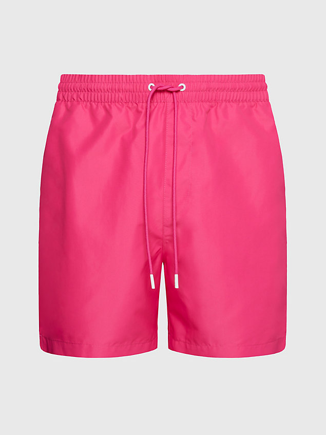 short de bain mi-long avec cordon de serrage - logo tape pink pour hommes calvin klein
