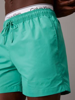 jade tide double waistband swim shorts for men calvin klein