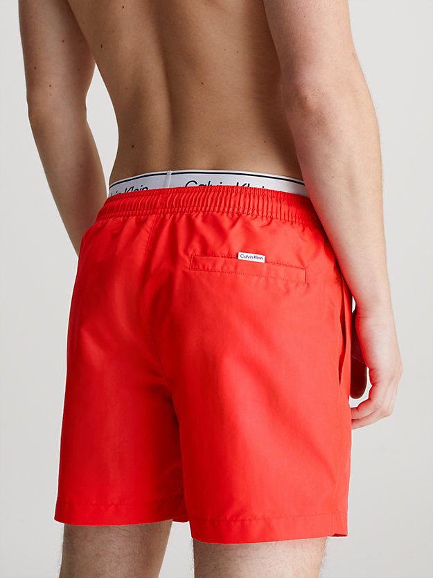 hot heat double waistband swim shorts for men calvin klein