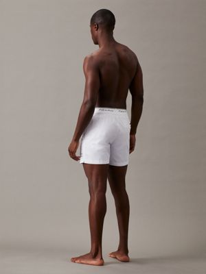 pvh classic white double waistband swim shorts for men calvin klein