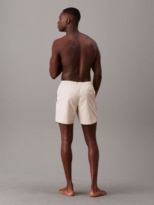 stony beige medium drawstring swim shorts for men calvin klein