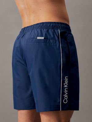 signature navy medium drawstring swim shorts for men calvin klein