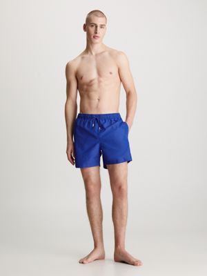 midnight lagoon medium drawstring swim shorts for men calvin klein