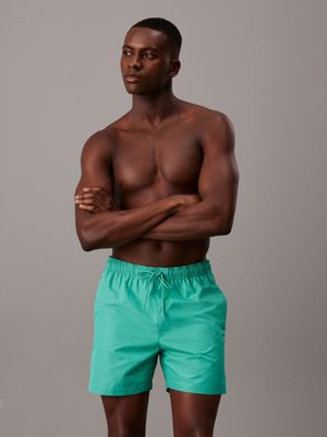 green medium drawstring swim shorts for men calvin klein