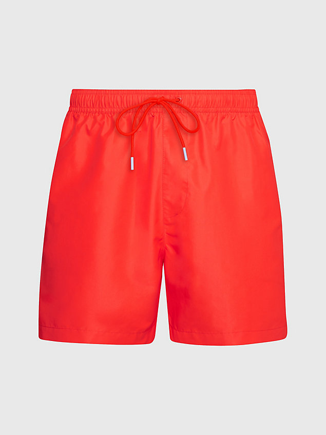 red medium drawstring swim shorts for men calvin klein