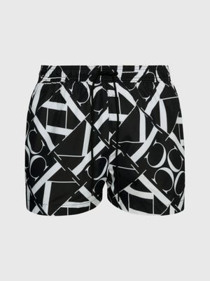 Short Drawstring Swim Shorts - CK Monogram Calvin Klein® | KM0KM009680GK
