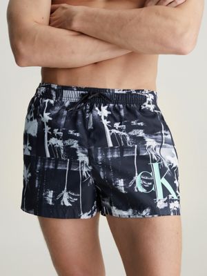 Short Drawstring Swim Shorts - CK Monogram Calvin Klein