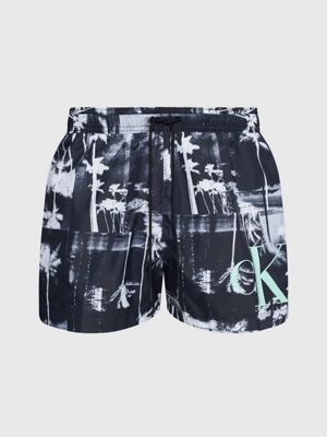 Short Drawstring Swim Shorts - CK Monogram Calvin Klein