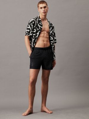 black strand-shirt mit print - ck monogram für herren - calvin klein