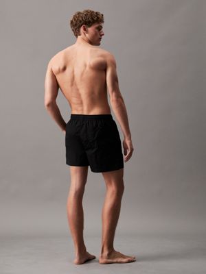 pvh black medium drawstring swim shorts for men calvin klein