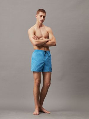 malibu blue medium drawstring swim shorts for men calvin klein