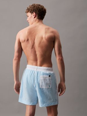 pixel blue medium drawstring swim shorts - ck monogram for men calvin klein