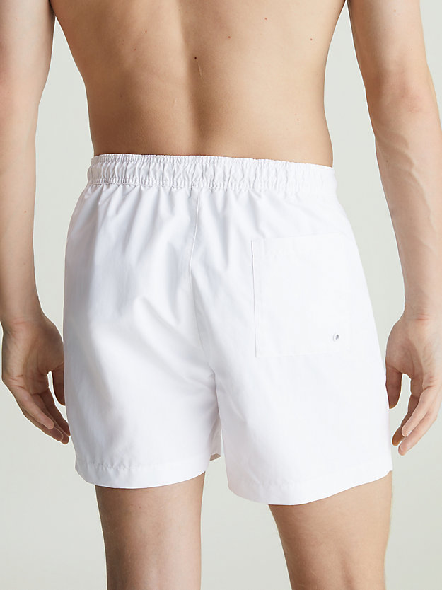 pvh classic white medium drawstring swim shorts - intense power for men calvin klein