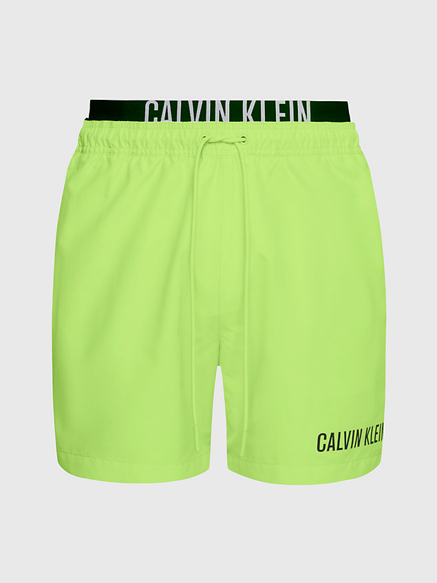 green double waistband swim shorts - intense power for men calvin klein
