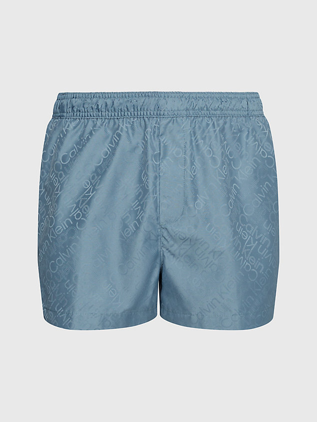 blue short drawstring swim shorts - ck black for men calvin klein