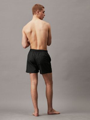 pvh black medium drawstring swim shorts - ck monogram for men calvin klein