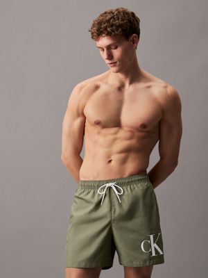 Green calvin klein swim shorts best sale