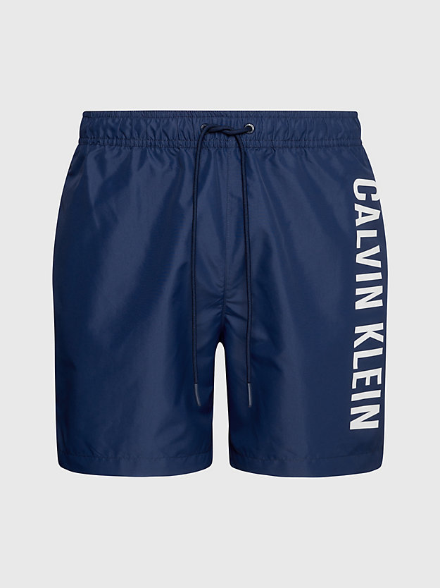 signature navy medium drawstring swim shorts - intense power for men calvin klein