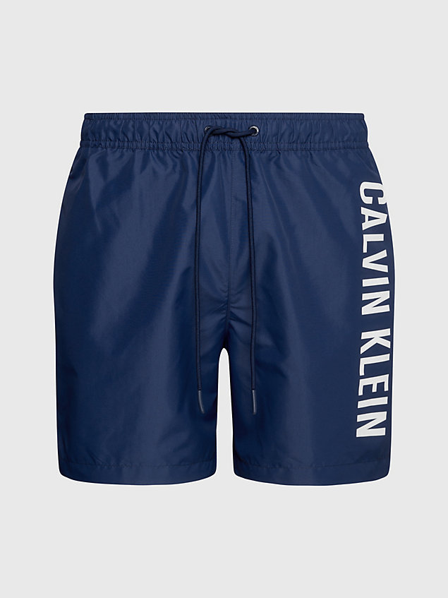 blue medium drawstring swim shorts - intense power for men calvin klein