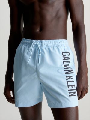 powder aqua medium drawstring swim shorts - intense power for men calvin klein