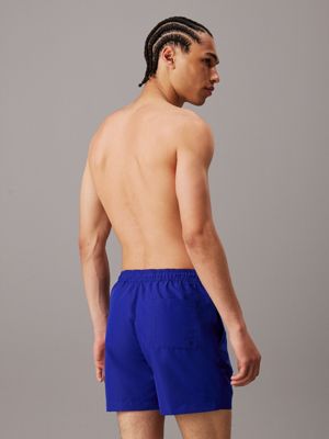 sapphire blue medium drawstring swim shorts - intense power for men calvin klein