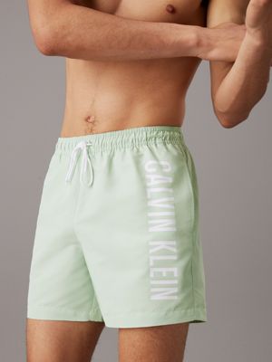 pastel green medium drawstring swim shorts - intense power for men calvin klein