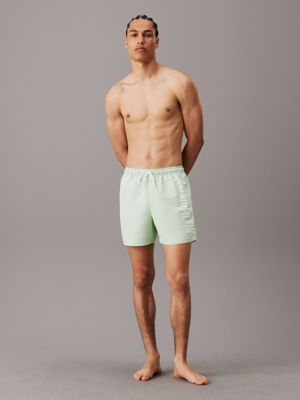 pastel green medium drawstring swim shorts - intense power for men calvin klein