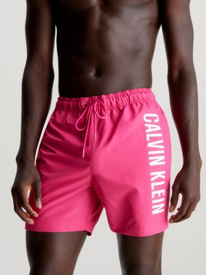 fuchsia fedora medium drawstring swim shorts - intense power for men calvin klein