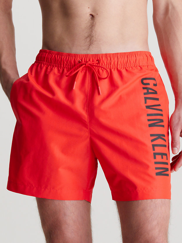 hot heat medium drawstring swim shorts - intense power for men calvin klein