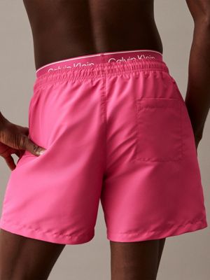 fuchsia fedora double waistband swim shorts - pride for men calvin klein