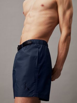 navy iris medium drawstring swim shorts for men calvin klein