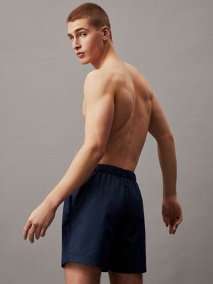 navy iris medium drawstring swim shorts for men calvin klein