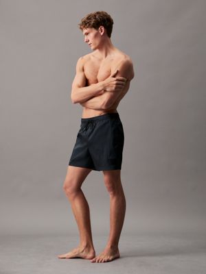 pvh black ripstop medium drawstring swim shorts for men calvin klein