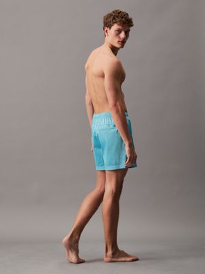 blue punch ripstop medium drawstring swim shorts for men calvin klein