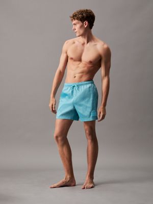 blue punch ripstop medium drawstring swim shorts for men calvin klein