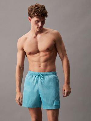 blue ripstop medium drawstring swim shorts for men calvin klein